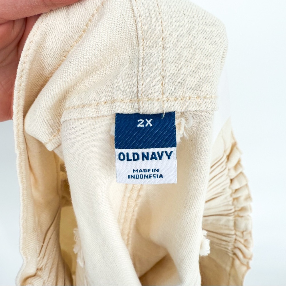 NWT Old Navy High-Waisted Belted Workwear Twill Shorts in Natural Combo 2X - Picture 9 of 12